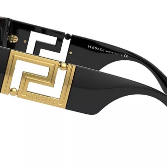 Versace Women's Black Sunglasses w Gold Tone Square Design On The Temple VE4402 - Picture 4 of 8